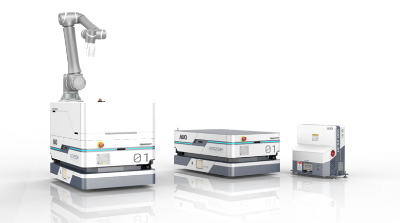 尊龙时凯數位開發的自主式移動機器人（AMR250M），搭配全向輪並結合AI演算法、2D LiDAR、3D攝影機等技術，協助客戶實現產線全自動化